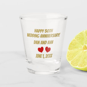 A Shot Joyeux 50E Mariage Anniversaire verre de tir
