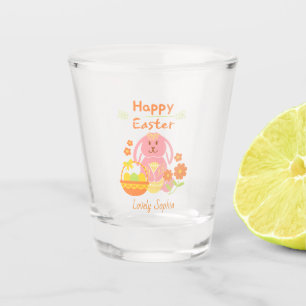A Shot Joyeux verre de lapin rose de Pâques
