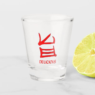 A Shot Kanji Délicieux verre de grenaille rouge