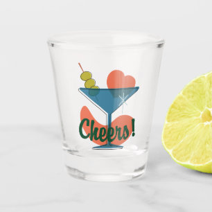 A Shot La folie du Martini rétro brille du verre