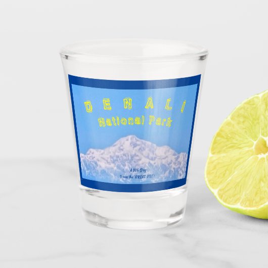 A Shot Le parc national de Denali en verre soufflé (Devant)