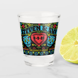 A Shot Les crânes de sucre ont customisé le verre à