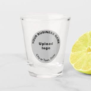 A Shot Marque d'affaires ronde grise sur verre de tir