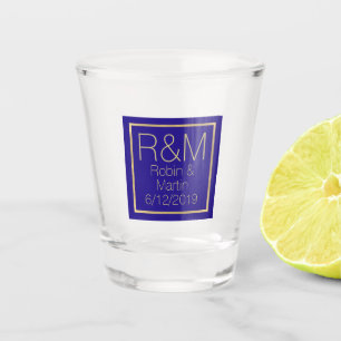 A Shot Monogramme mariage Faveur verre de tir
