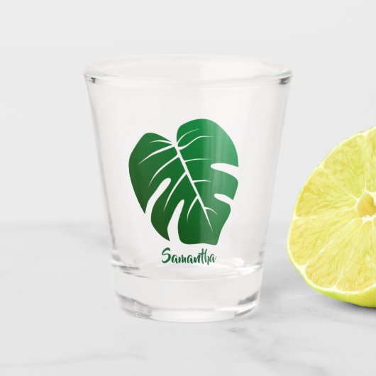 A Shot Monstera Leaf Design Verre de tir (Devant)