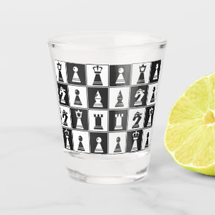 A Shot Morceaux d'échecs en verre