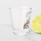 A Shot papillon floral verre tourné (Gauche)