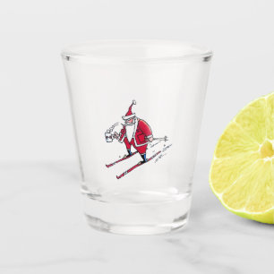 A Shot Père Noël Skiing verre transparent
