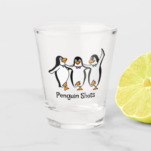 A Shot Pingouins de danse Design Verre de tir (Devant)