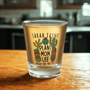A Shot Plante Maman Vie Prickly Cactus Verre Tiré