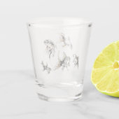 A Shot Poissons d'or Verre de tir - Peinture (Dos)