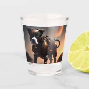 A Shot Robot Staffordshire Bull Terrier, Verre de tir