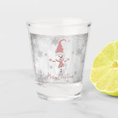 A Shot Rose mignon Snowman Verre de tir (Devant)