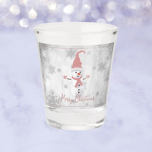 A Shot Rose mignon Snowman Verre de tir