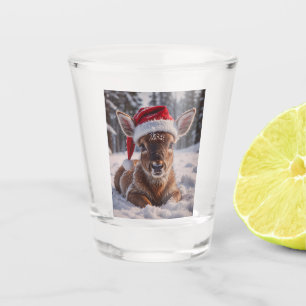 A Shot Santa Hat Deer Tiré Verre