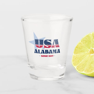 A Shot Stars, Stripes, et Alabama 1819 Verre de tir