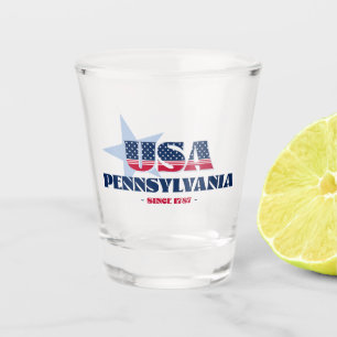 A Shot Stars, Stripes, et Pennsylvanie 1787 Verre de tir