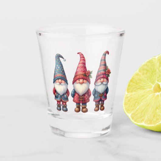 A Shot Trio Gnomes de Noël en verre (Devant)
