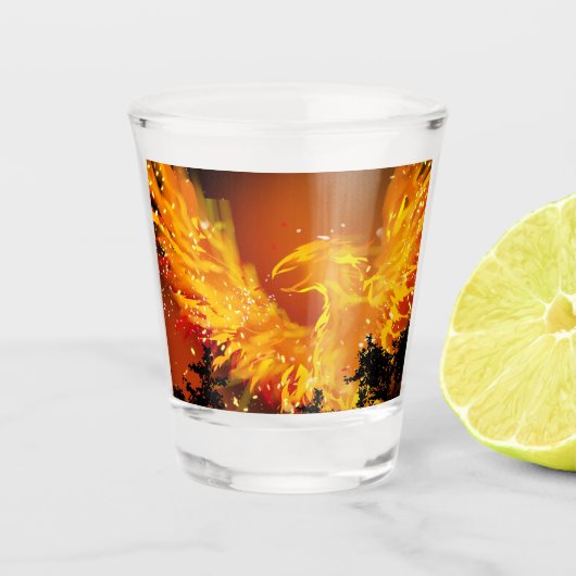 A Shot Verre à liqueur de Phoenix en vol (Devant)