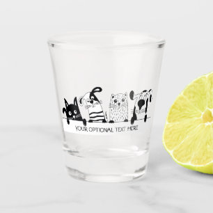 A Shot Verre à liqueur fait sur commande chats et de