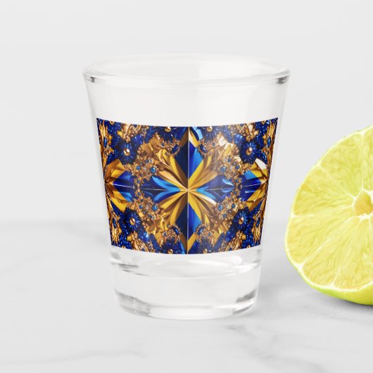 A Shot Verre avec des couleurs suédoises (Devant)