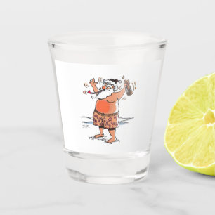 A Shot Verre blanc de Père Noël ivre