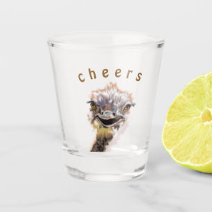 A Shot Verre d'autruche amusant avec des encouragements t