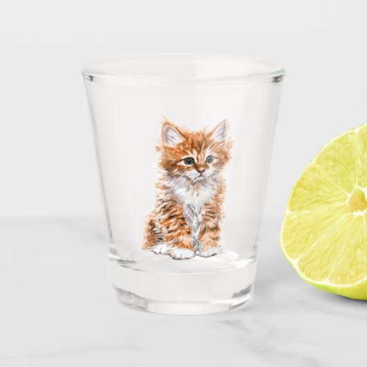A Shot Verre de prise de chats mignon (Devant)