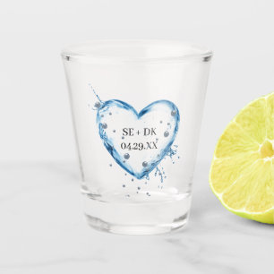 A Shot Verre de prise de coeur de l'eau personnalisée