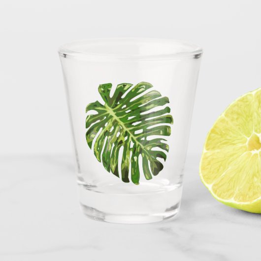 A Shot Verre de tir à la feuille tropicale (Devant)