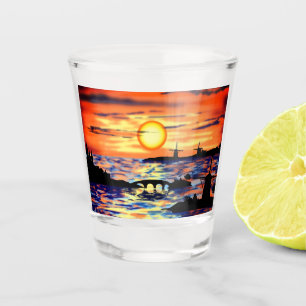 A Shot Verre de tir au lever du soleil