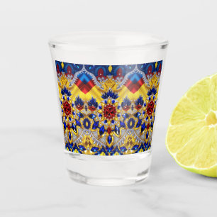 A Shot Verre de tir aux couleurs roumaines