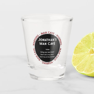 A Shot Verre de tir de grotte avec avertissement et règle
