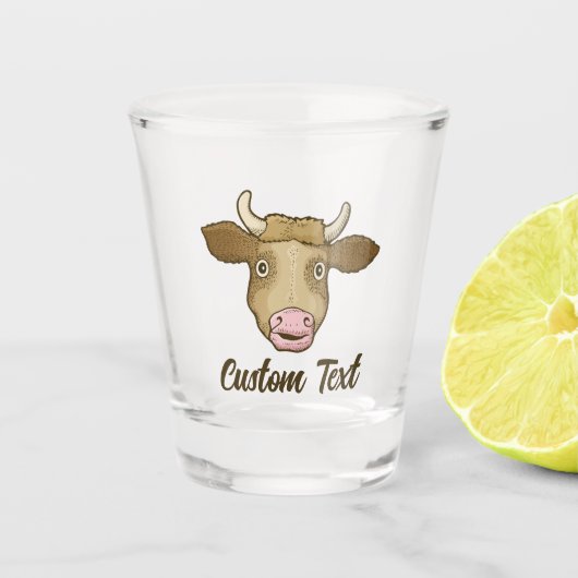 A Shot Verre de tir de vache surpris (Devant)