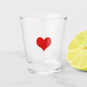 A Shot Verre de tir du coeur rouge