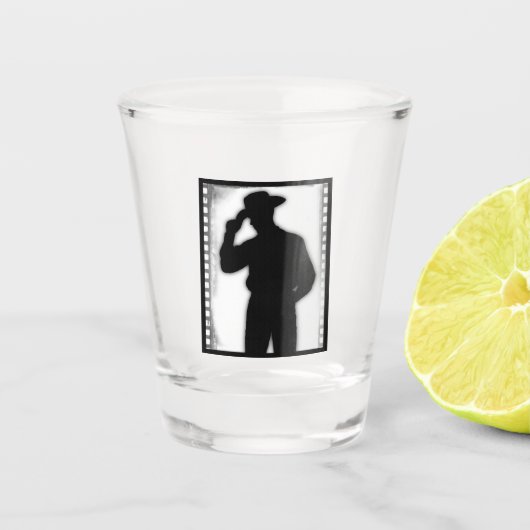 A Shot Verre de tir en silhouette de cowboy (Devant)