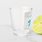 A Shot Verre de tir personnalisé de libellule turquoise (Gauche)