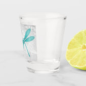 A Shot Verre de tir personnalisé de libellule turquoise (Droite)