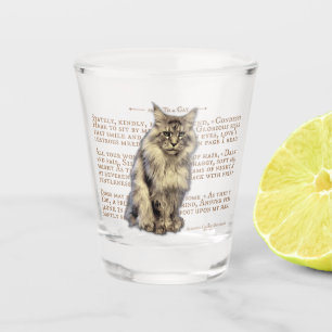 A Shot Verre de tir - tablette en argent noir Maine Coon