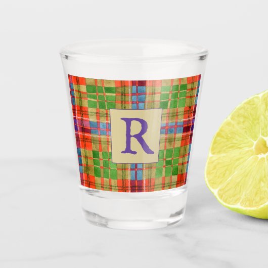 A Shot Verre de tir TARTAN MAC RAE + texte (Devant)
