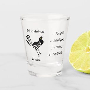 A Shot Verre noir d'Oiseau noir mâle