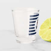 A Shot Verre photo marine bleu blanc rayé (Gauche)