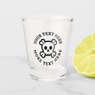 A Shot Verre photo personnalisé avec logo du crâne de mor