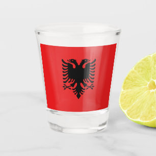 A Shot Verre photographié patriotique avec drapeau d'Alba