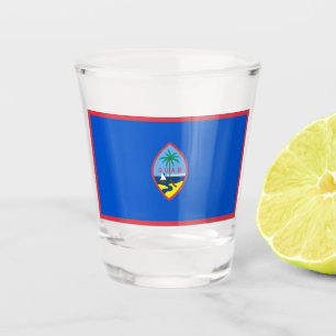 A Shot Verre photographié patriotique avec drapeau de Gua