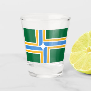 A Shot Verre photographié patriotique avec drapeau de Por