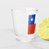 A Shot Verre photographié patriotique avec drapeau du Chi (Gauche)