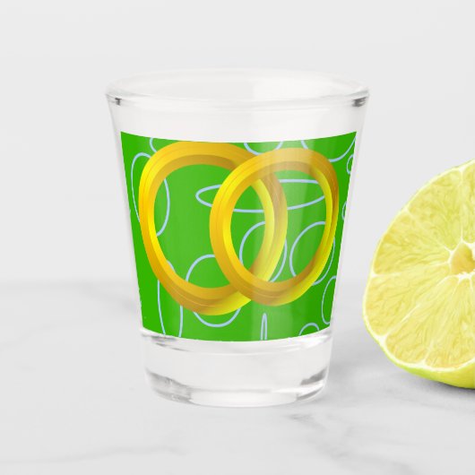 A Shot Verre vert géométrique (Devant)