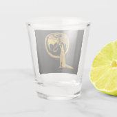 A Shot Wolf & Dragon or noir verre abattu (Dos)