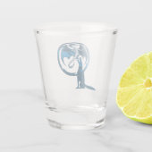 A Shot Wolf & Dragon, verre de tir bleu (Dos)